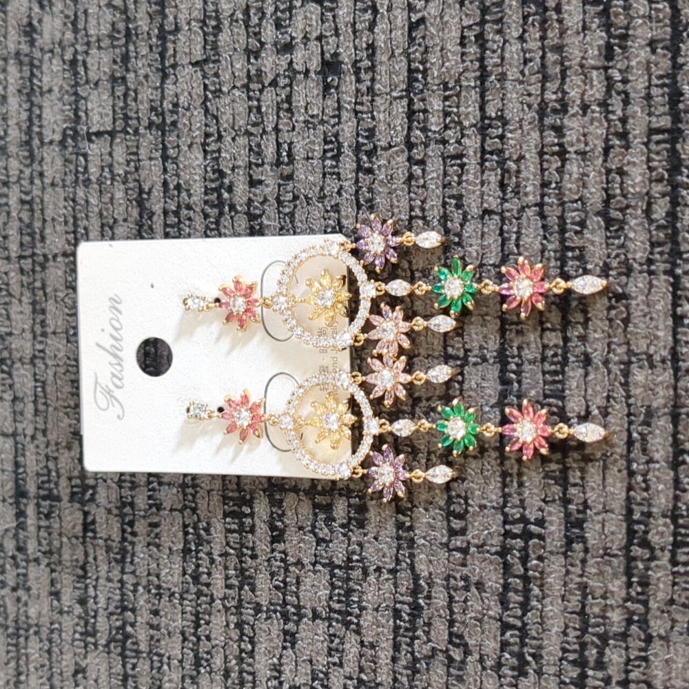 Rhinestone Tassel Dangle Earrings 